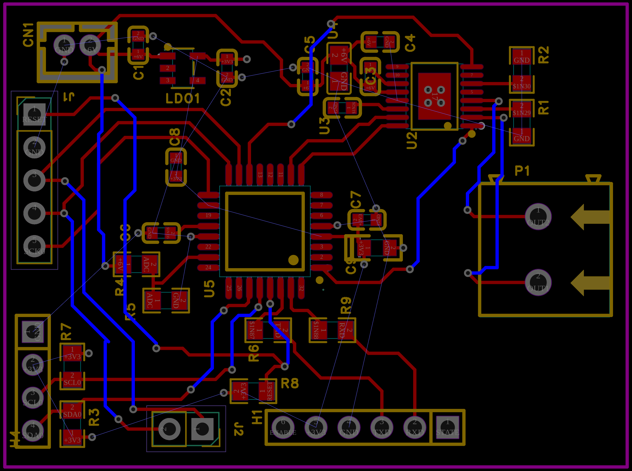 Pestillo Bluetooth - layout de PCB